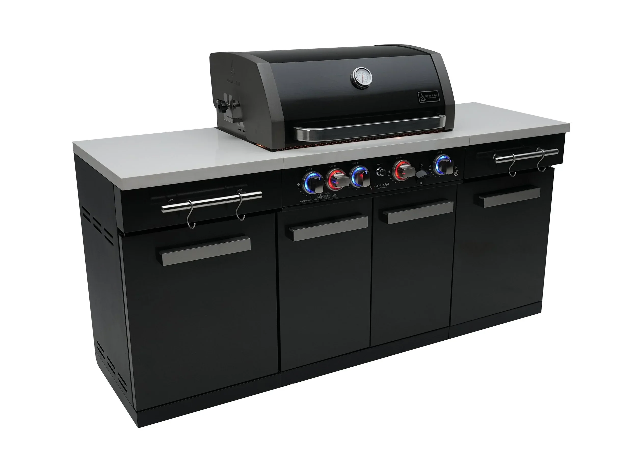 Mont Alpi Compact Series MA-957 - 6 Ft Propane Outdoor Kitchen Island in Black Stainless Steel  - Image 3