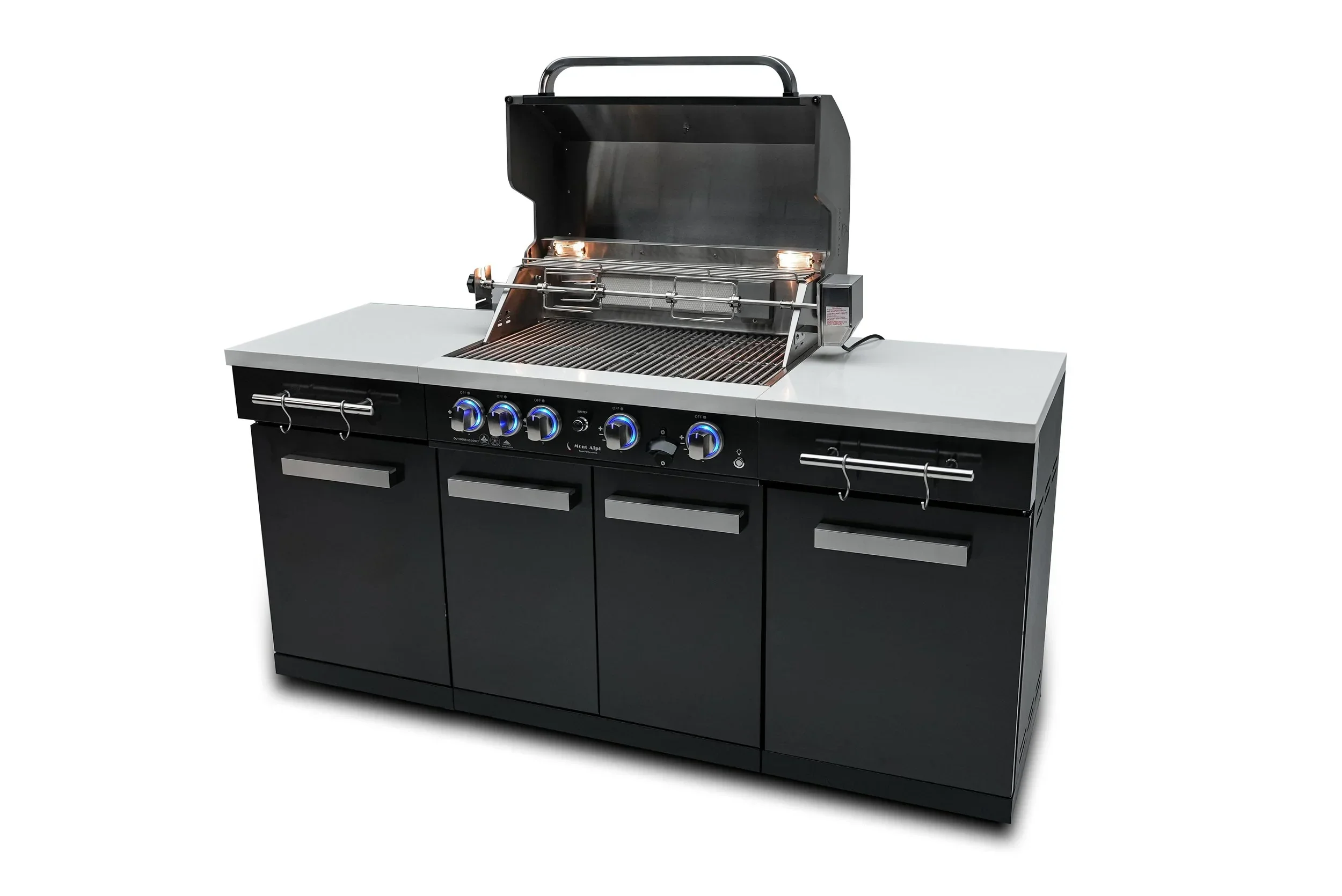 Mont Alpi Compact Series MA-957 - 6 Ft Propane Outdoor Kitchen Island in Black Stainless Steel  - Image 4