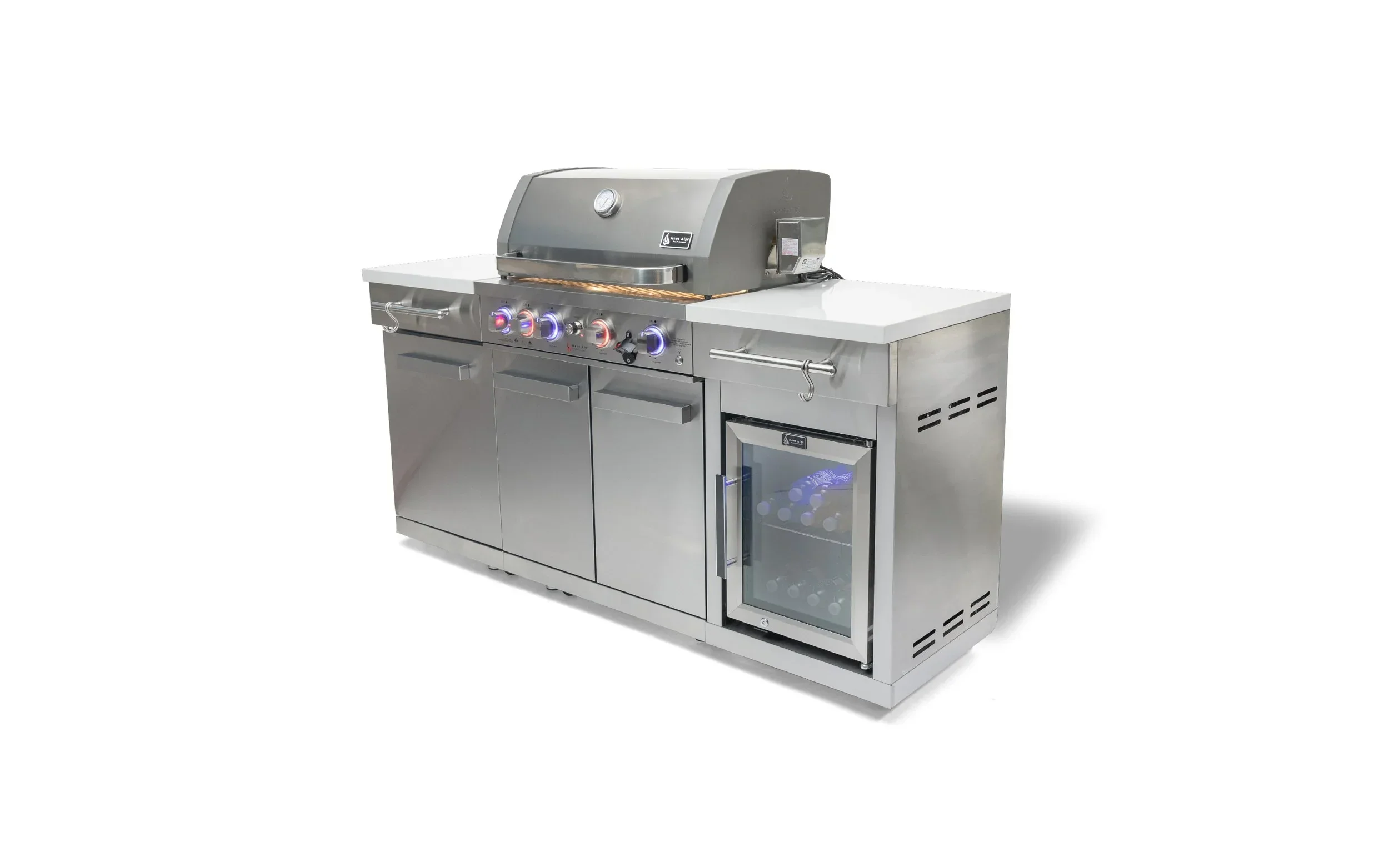 Mont Alpi Compact Series MA-957FCRS - 6 ft Propane Island Grill w/ Compact Refrigerator - Stainless Steel - Image 3