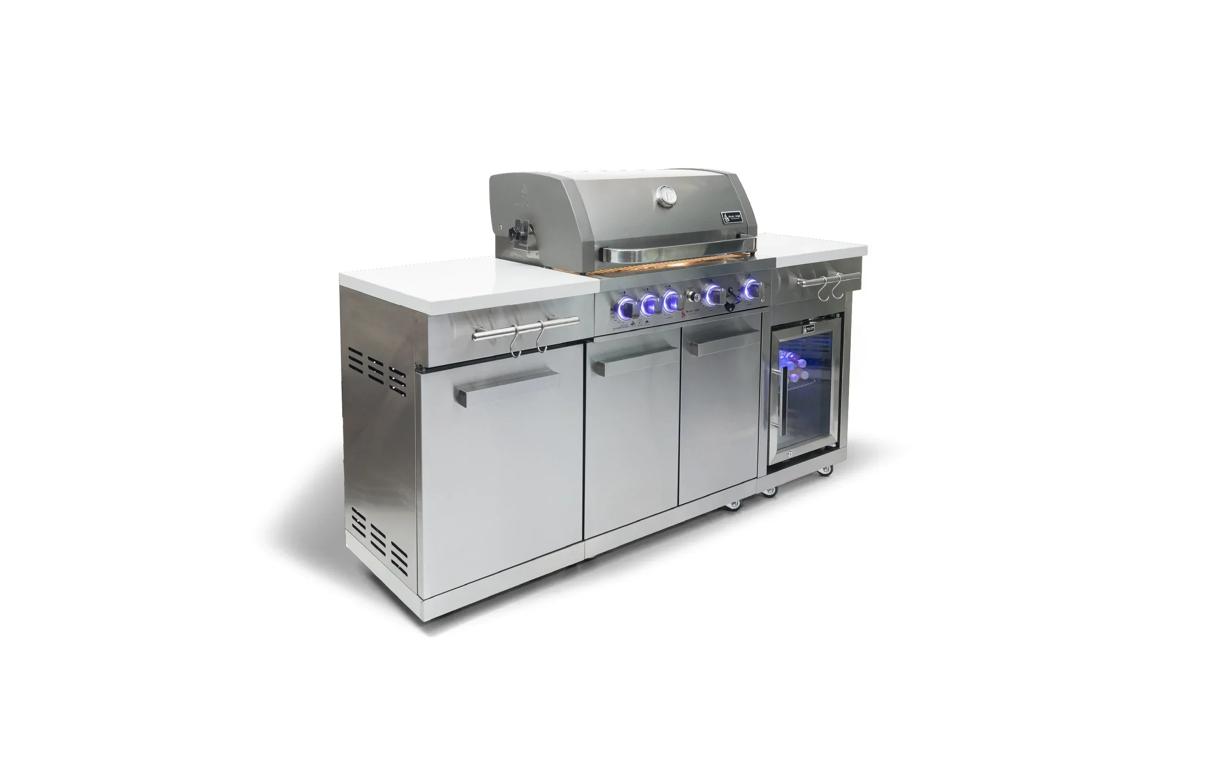 Mont Alpi Compact Series MA-957FCRS - 6 ft Propane Island Grill w/ Compact Refrigerator - Stainless Steel - Image 4