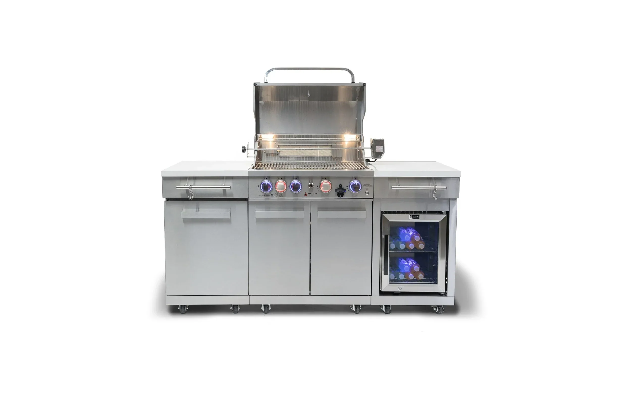 Mont Alpi Compact Series MA-957FCRS - 6 ft Propane Island Grill w/ Compact Refrigerator - Stainless Steel - Image 5