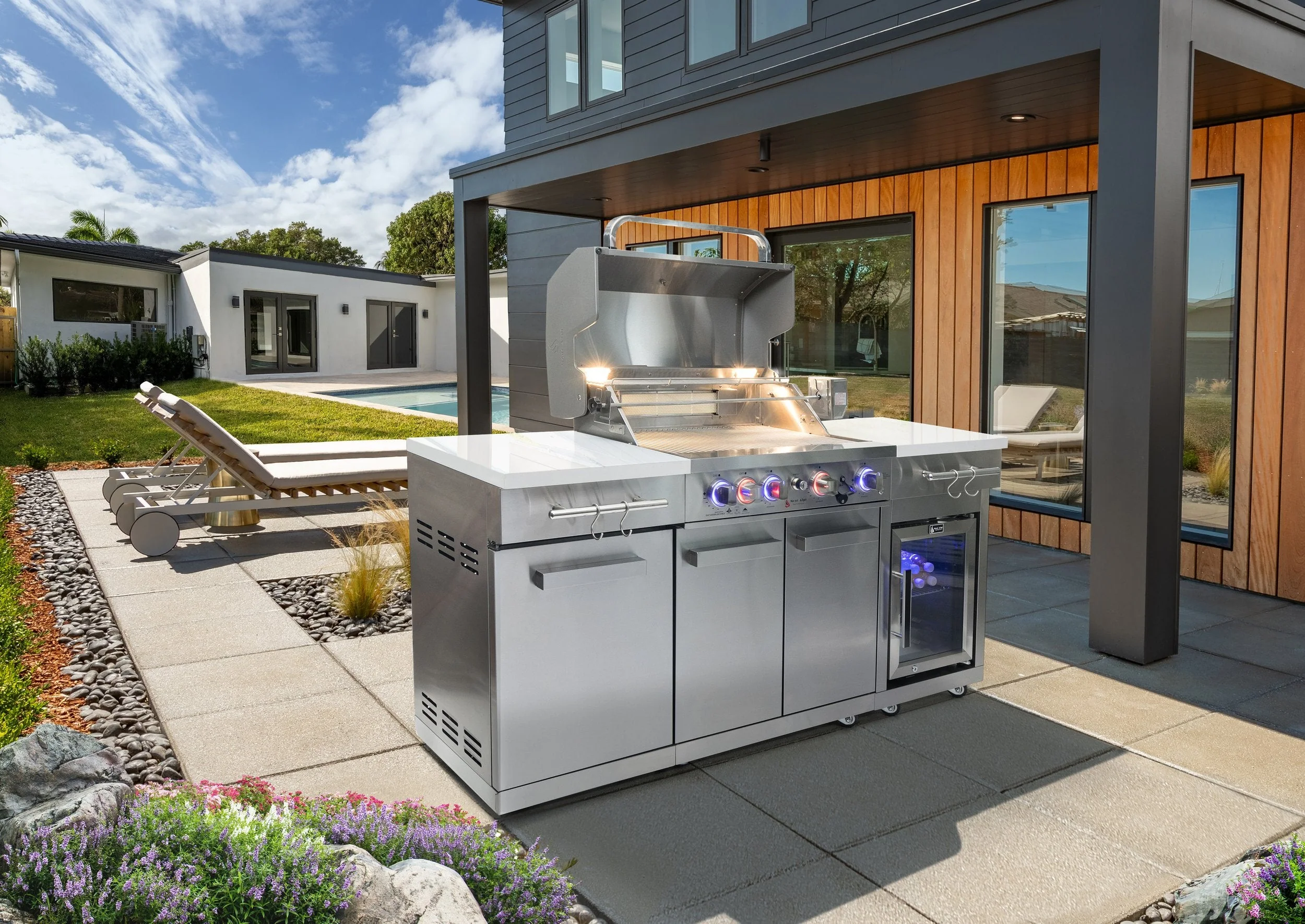 Mont Alpi Compact Series MA-957FCRS - 6 ft Propane Island Grill w/ Compact Refrigerator - Stainless Steel - Image 8