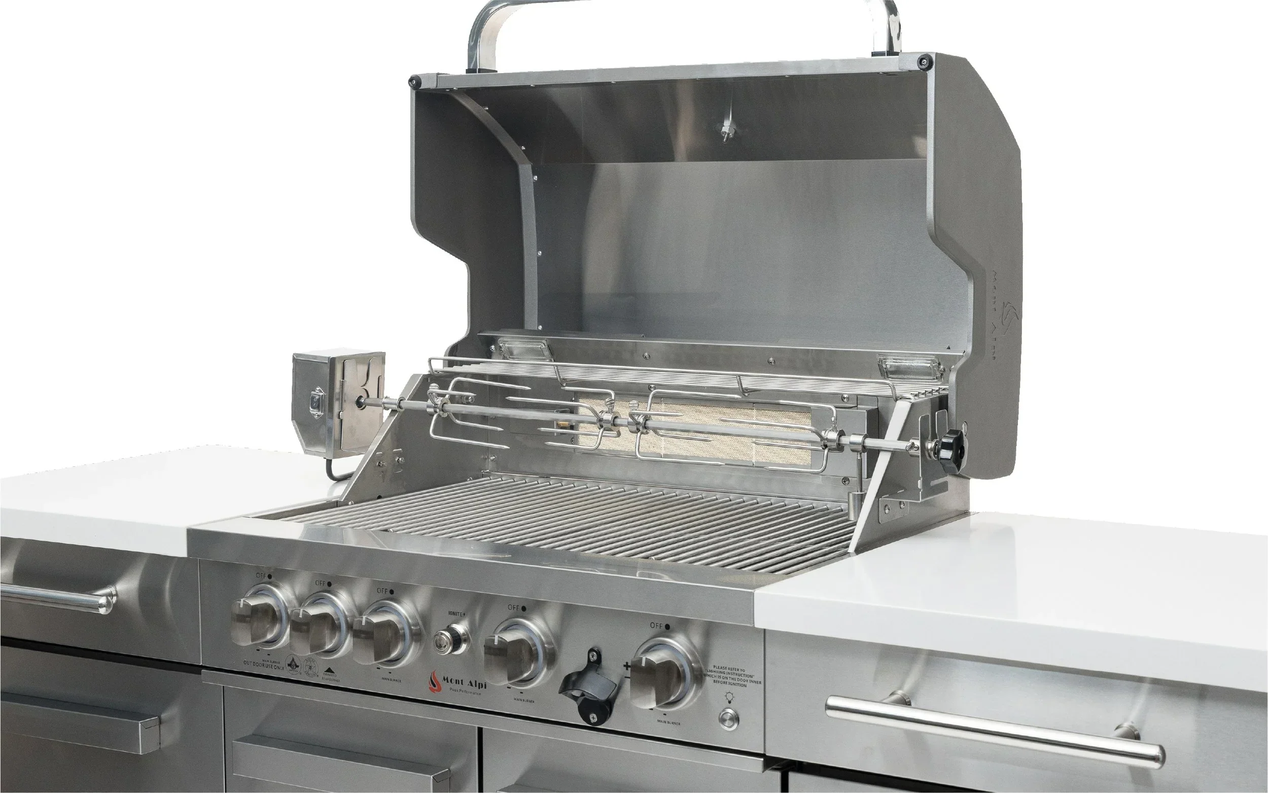 Mont Alpi Compact Series MA-957FCRS - 6 ft Propane Island Grill w/ Compact Refrigerator - Stainless Steel - Image 9