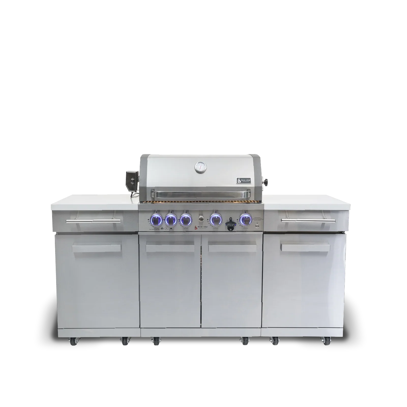 Mont Alpi Compact Series MA-957RS - 6 Ft Propane Outdoor Kitchen Island in Stainless Steel