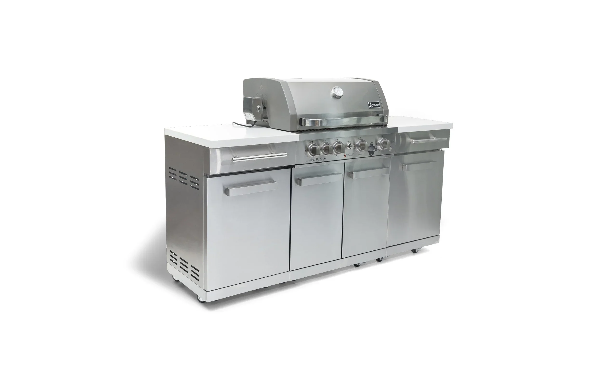 Mont Alpi Compact Series MA-957RS - 6 Ft Propane Outdoor Kitchen Island in Stainless Steel - Image 3