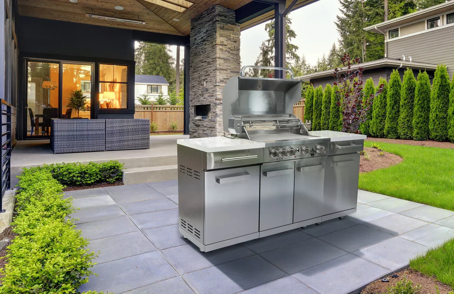 Mont Alpi Compact Series MA-957RS - 6 Ft Propane Outdoor Kitchen Island in Stainless Steel - Image 9