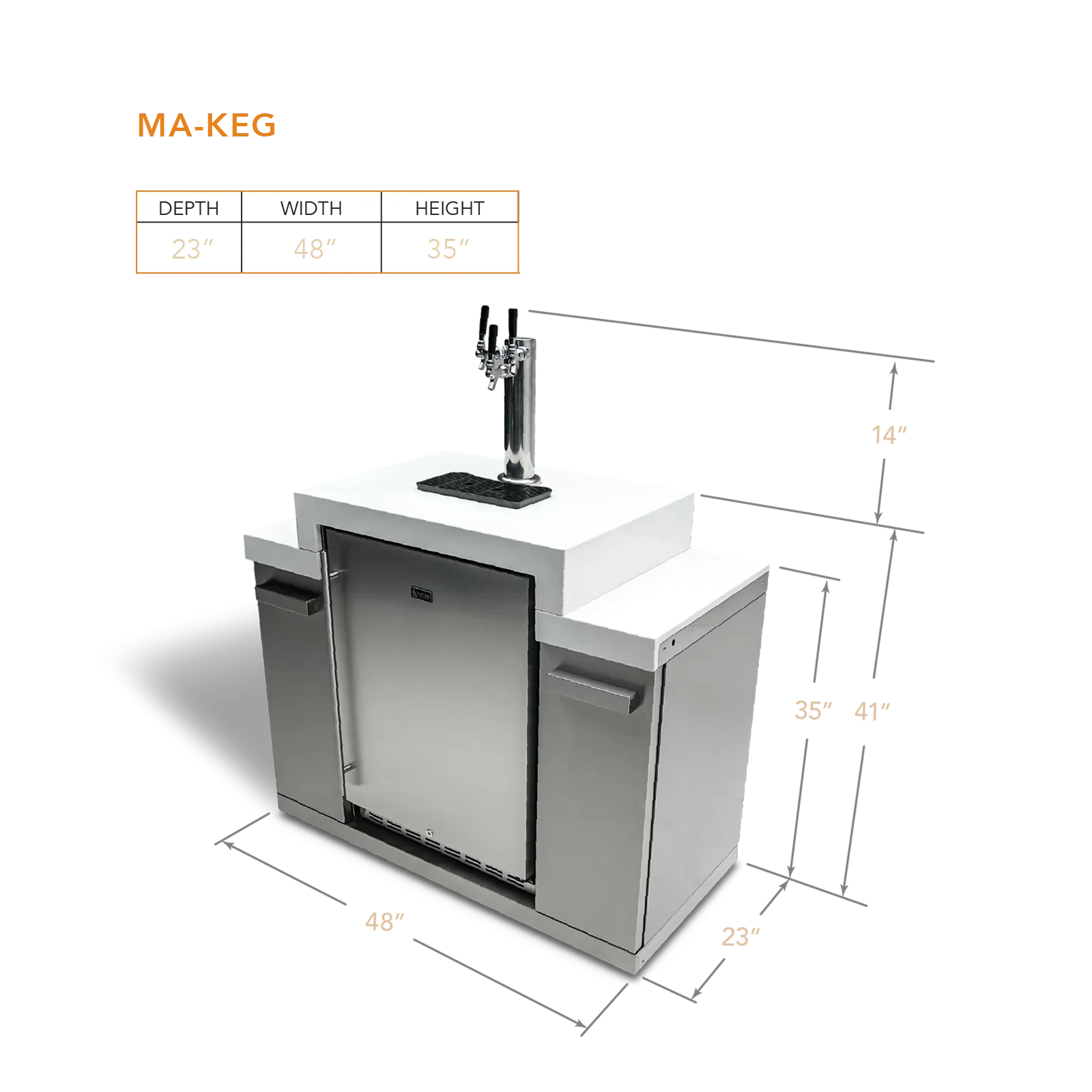 Mont Alpi MA-KEG - Outdoor Rated Triple Tap Kegerator Cabinet Module - Image 2