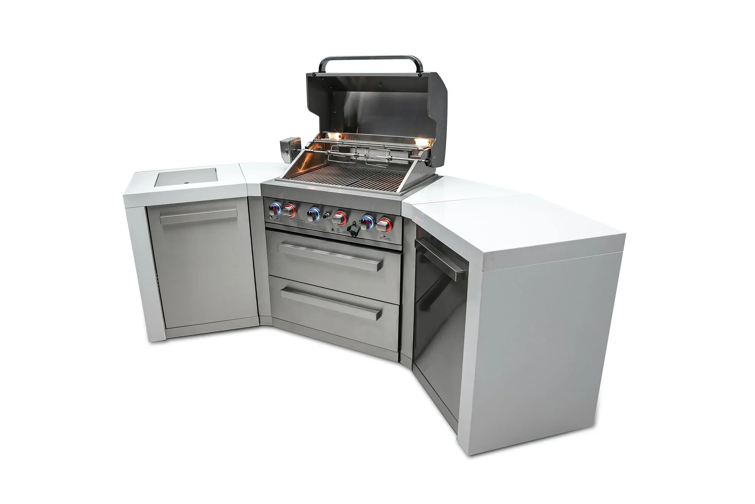 Mont Alpi Deluxe Series MAi400-D45 - 7.5 Ft U-Shaped Propane Outdoor Kitchen Island w/ Side Burner - Image 5