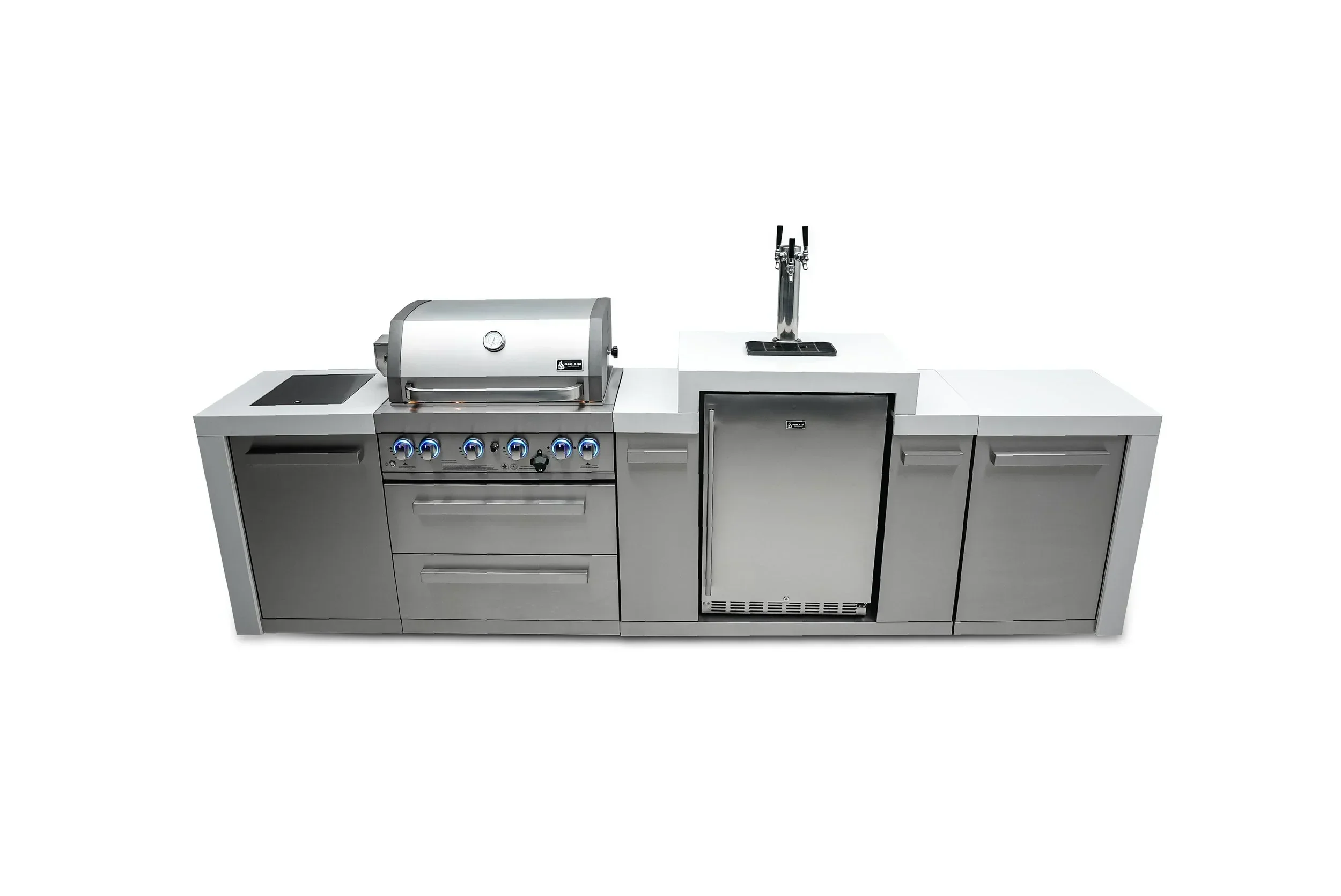 Mont Alpi Deluxe Series MAi400-DKEG 4-Burner Deluxe Island with Kegerator Propane Gas Grill - Image 3