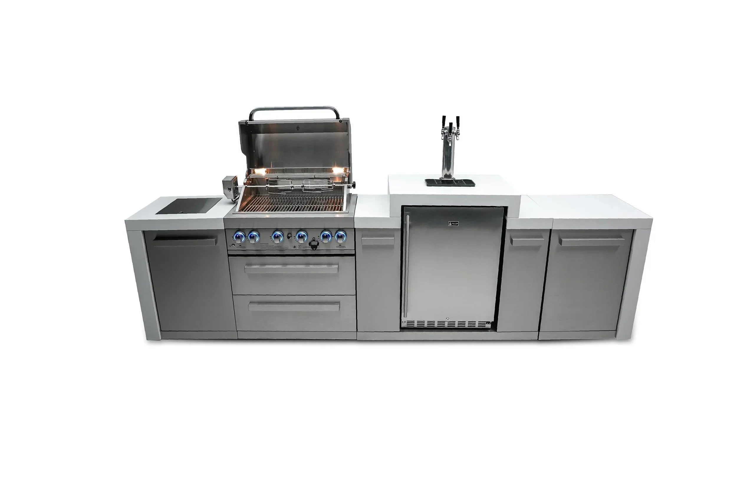 Mont Alpi Deluxe Series MAi400-DKEG 4-Burner Deluxe Island with Kegerator Propane Gas Grill - Image 5