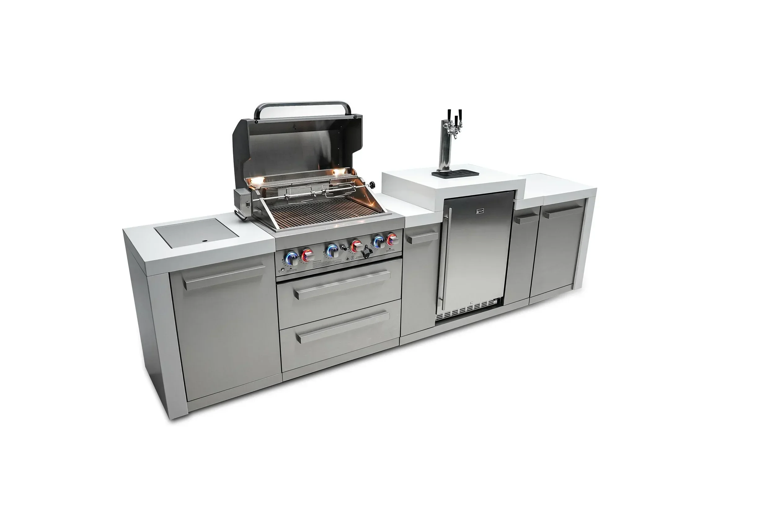 Mont Alpi Deluxe Series MAi400-DKEG 4-Burner Deluxe Island with Kegerator Propane Gas Grill - Image 6