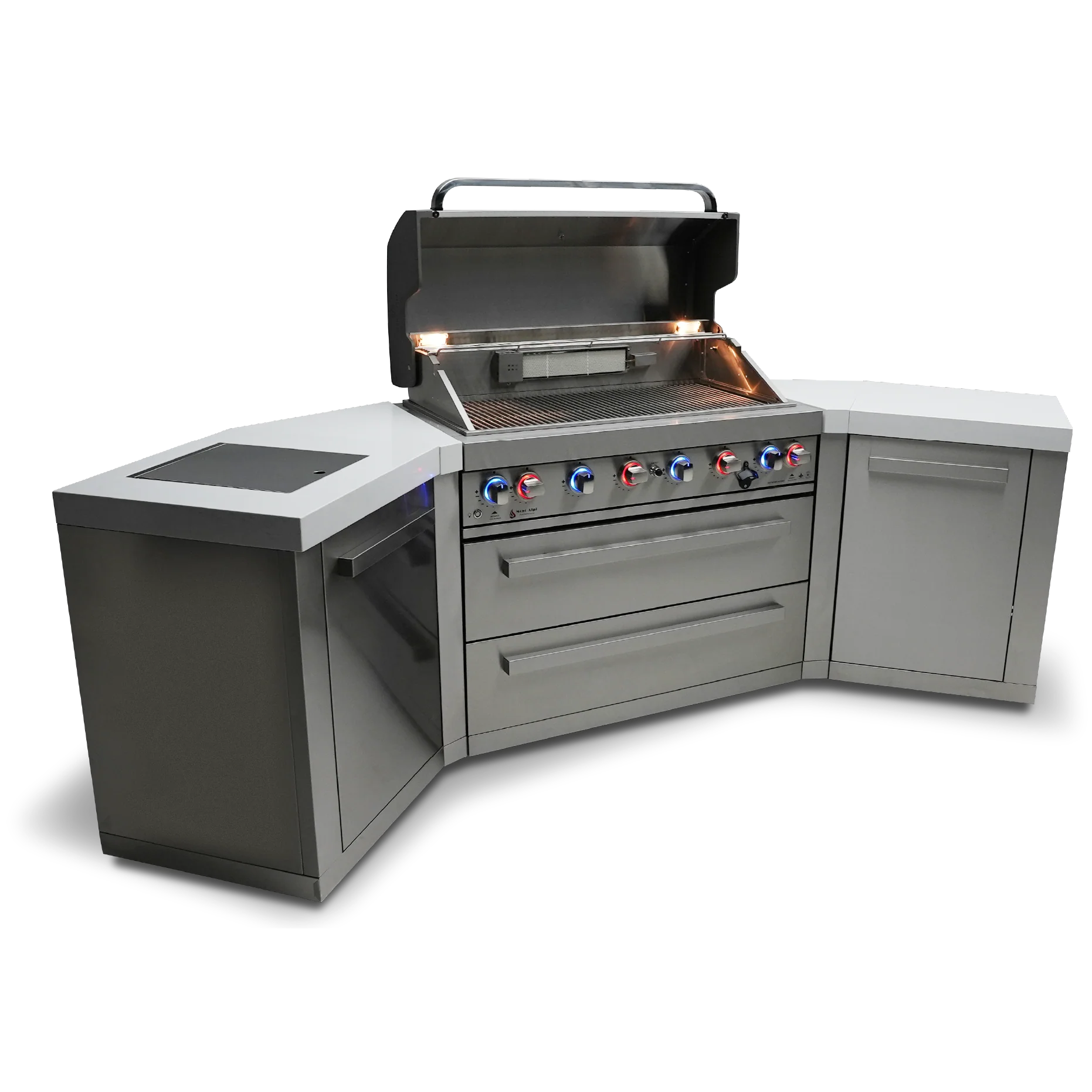 Mont Alpi Original Series MAi805-45 - 10 Ft U-Shaped Propane Outdoor Kitchen Island w/ Side Burner - Image 4