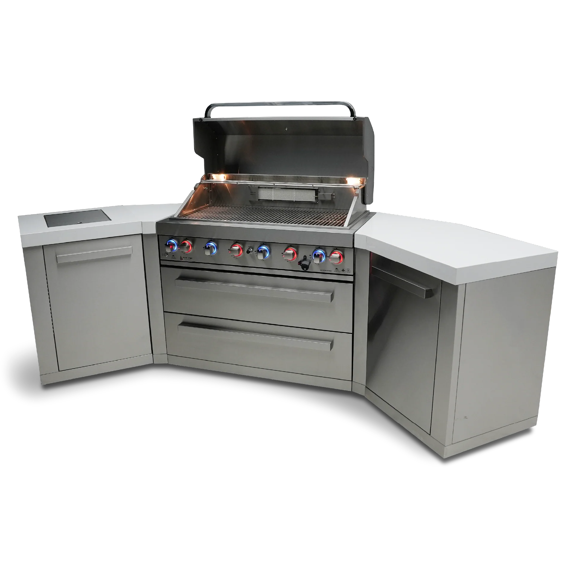 Mont Alpi Original Series MAi805-45 - 10 Ft U-Shaped Propane Outdoor Kitchen Island w/ Side Burner - Image 5