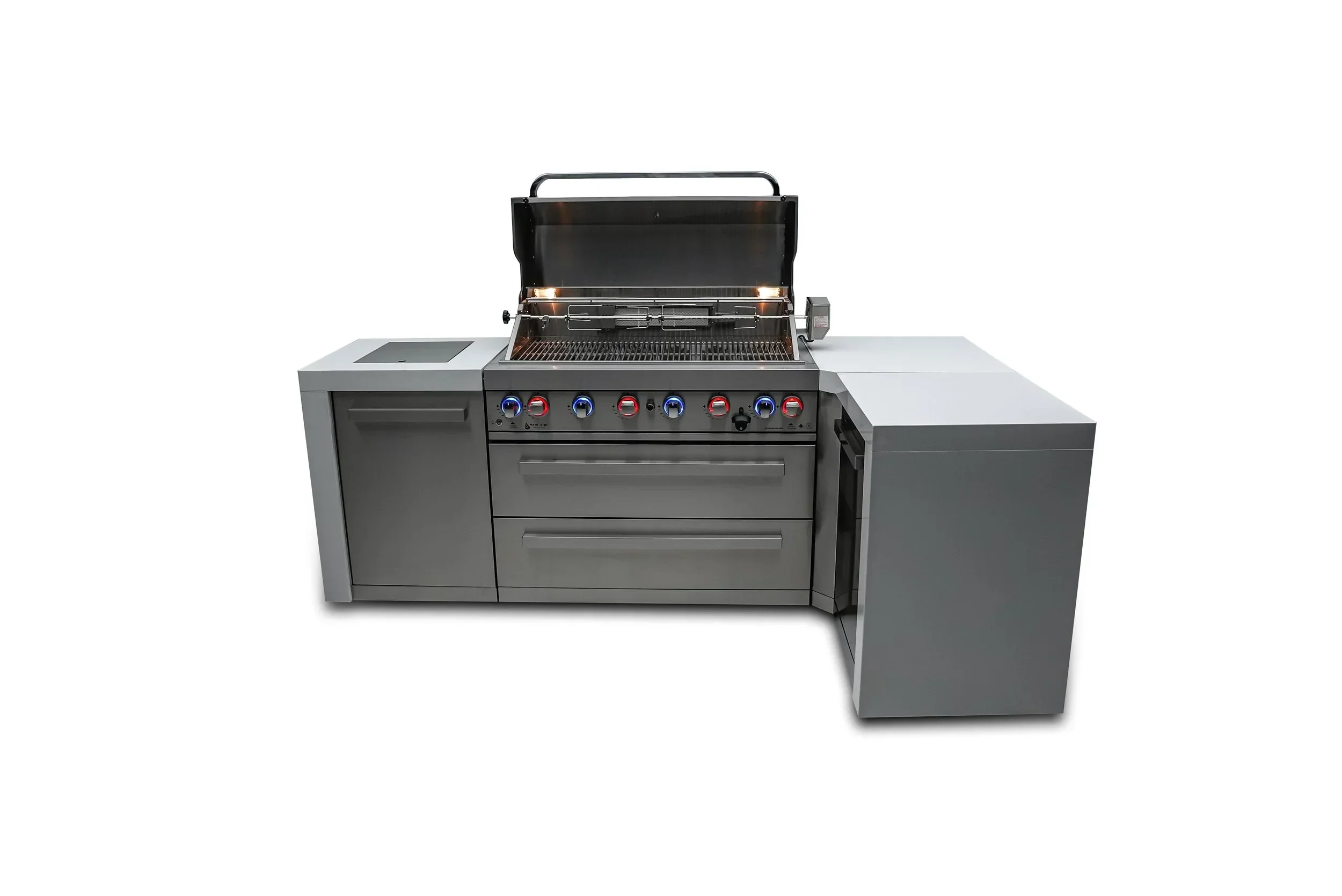 Mont Alpi Deluxe Series MAi805-D90 - 8.5 Ft L-Shaped Natural Gas Outdoor Kitchen Island w/ Side Burner  - Image 4
