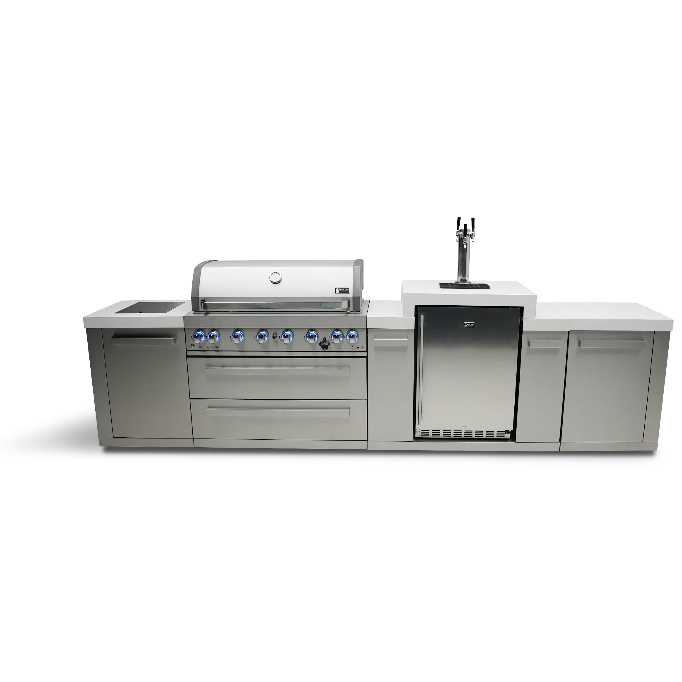 Mont Alpi Original Series MAi805-KEG - 12 Ft Propane Outdoor Kitchen Island w/ Side Burner & Kegerator - Image 3