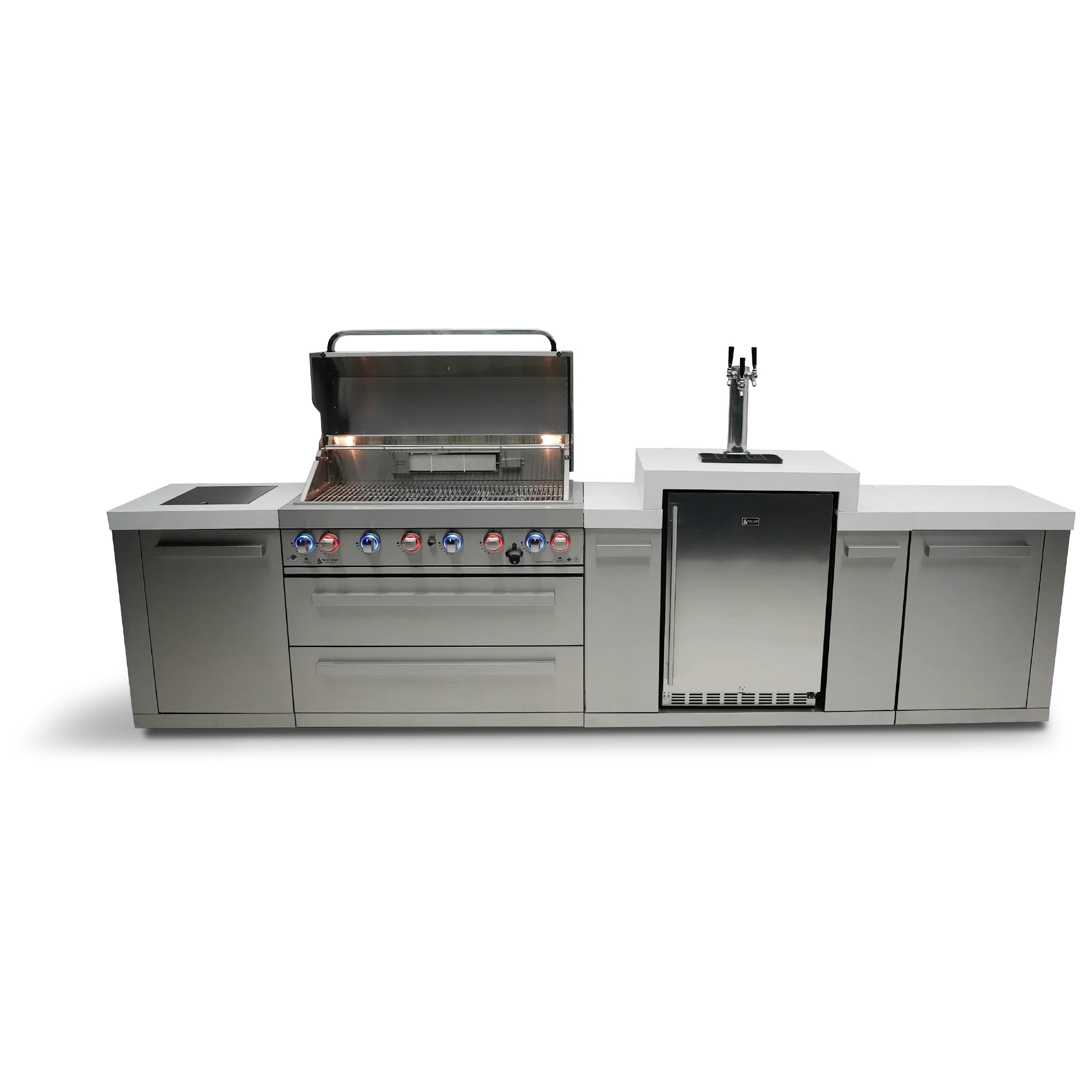 Mont Alpi Original Series MAi805-KEG - 12 Ft Propane Outdoor Kitchen Island w/ Side Burner & Kegerator - Image 4