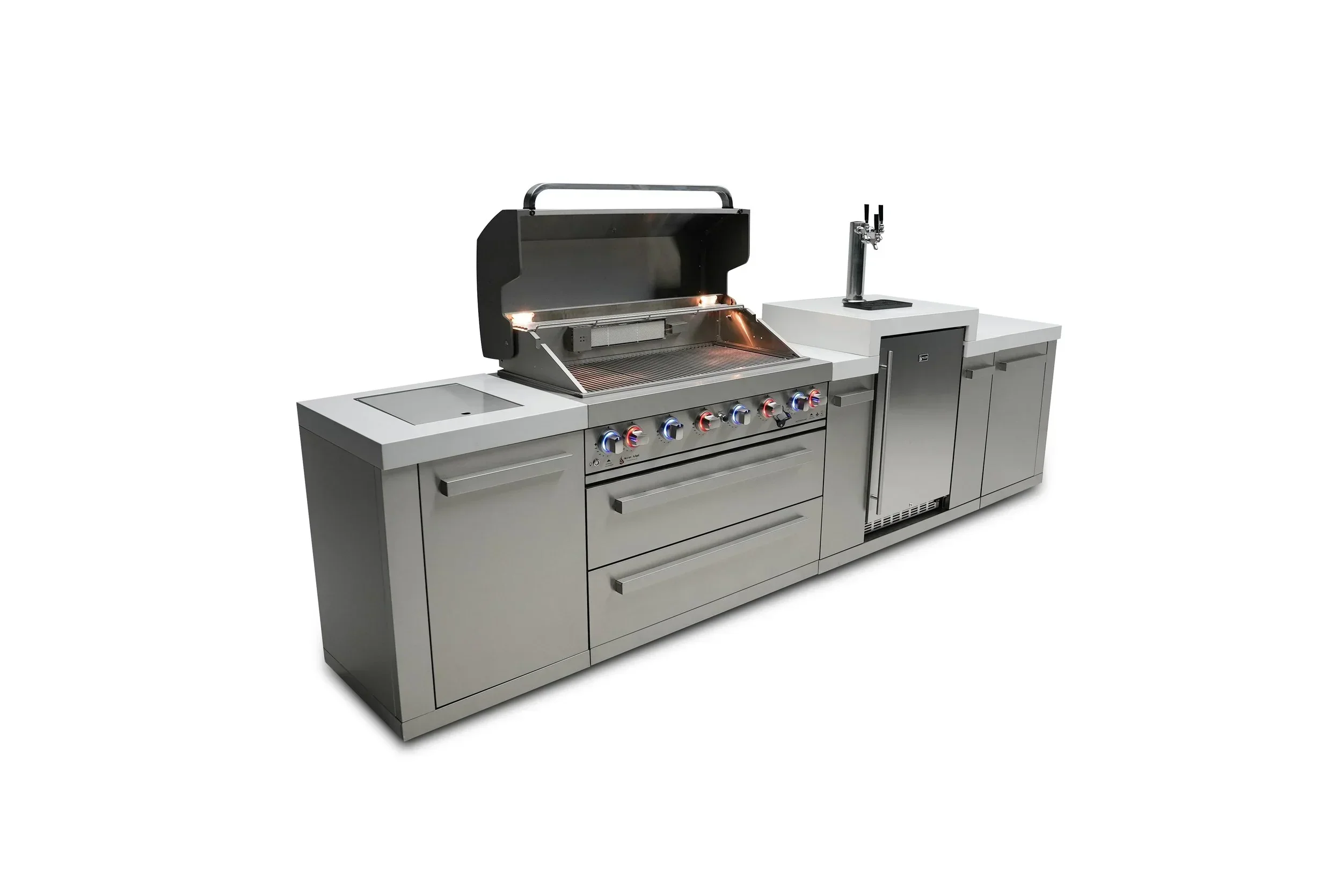 Mont Alpi Original Series MAi805-KEG - 12 Ft Propane Outdoor Kitchen Island w/ Side Burner & Kegerator - Image 5