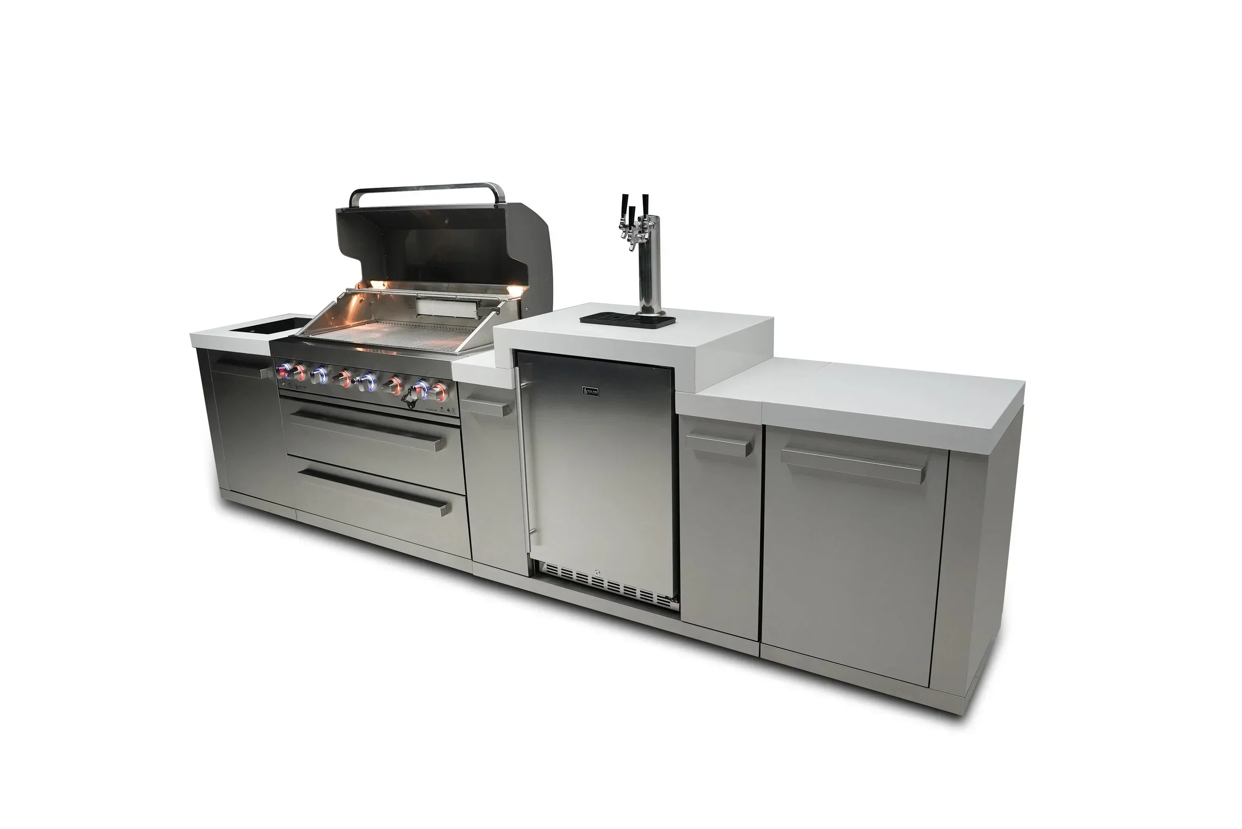 Mont Alpi Original Series MAi805-KEG - 12 Ft Propane Outdoor Kitchen Island w/ Side Burner & Kegerator - Image 6