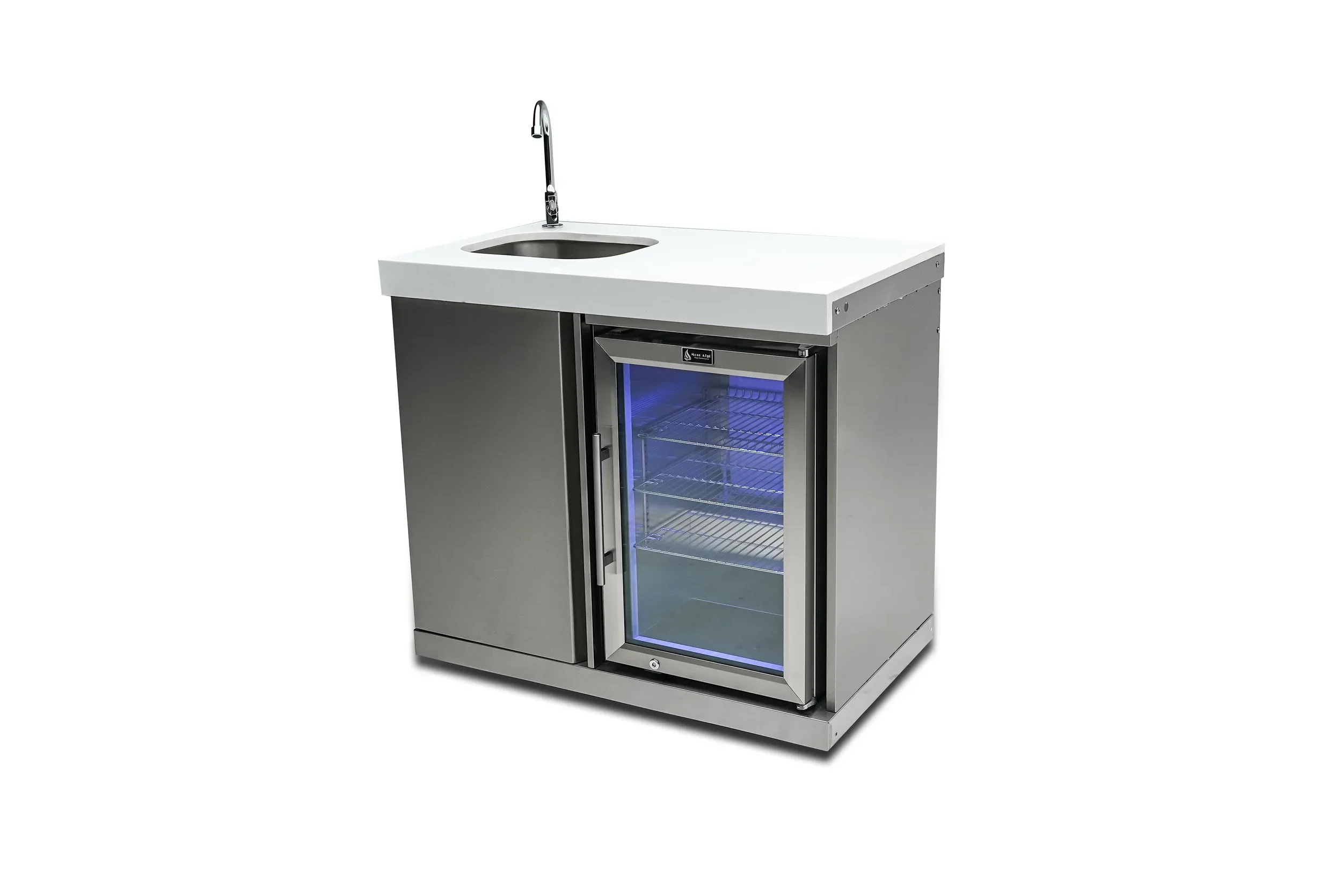 Mont Alpi MASF-SS - Stainless Steel Beverage Center Cabinet Module W/ Sink & 2.6 Cu. Ft. Outdoor Refrigerator - Image 3