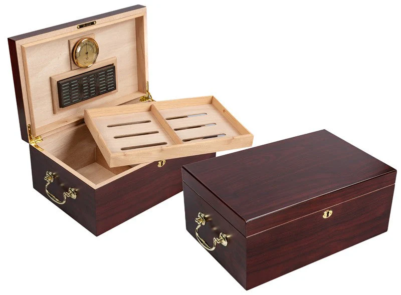 Prestige Import Group Monte Carlo 120-Count Cherry Desktop Humidor with Spanish Cedar