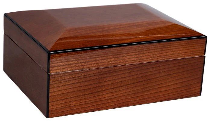 Prestige Import Group Napoli Walnut Burl Desktop Humidor with 75-Cigar High-Gloss Dome - Image 2