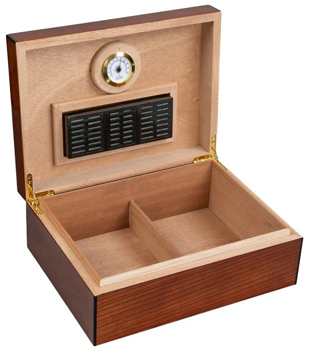 Prestige Import Group Napoli Walnut Burl Desktop Humidor with 75-Cigar High-Gloss Dome - Image 4