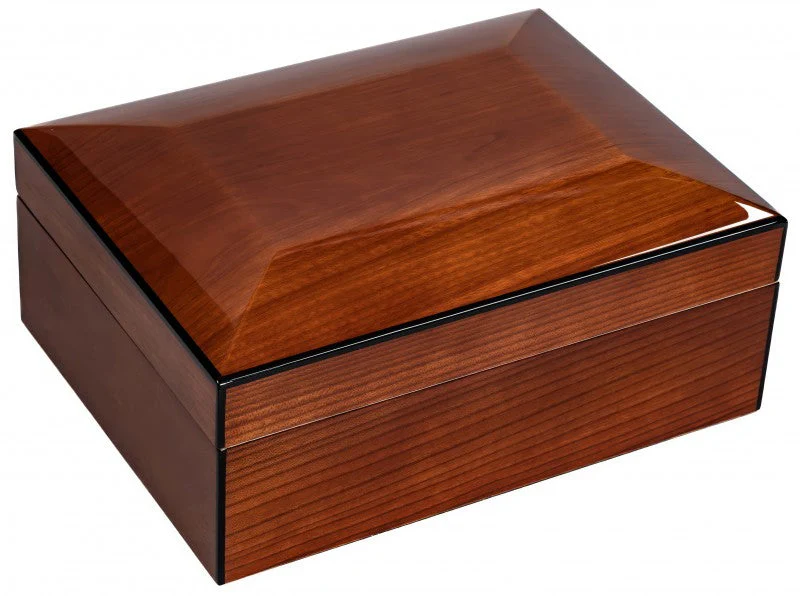 Prestige Import Group Napoli Walnut Burl Desktop Humidor with 75-Cigar High-Gloss Dome - Image 5