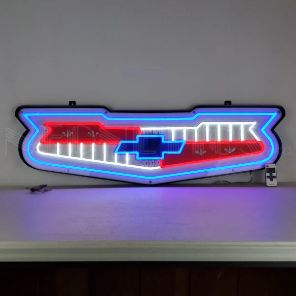 Neonetics 57 Chevy Emblem Chevrolet Grill LED Flex-Neon Sign In Steel Can - 29CHGRL
