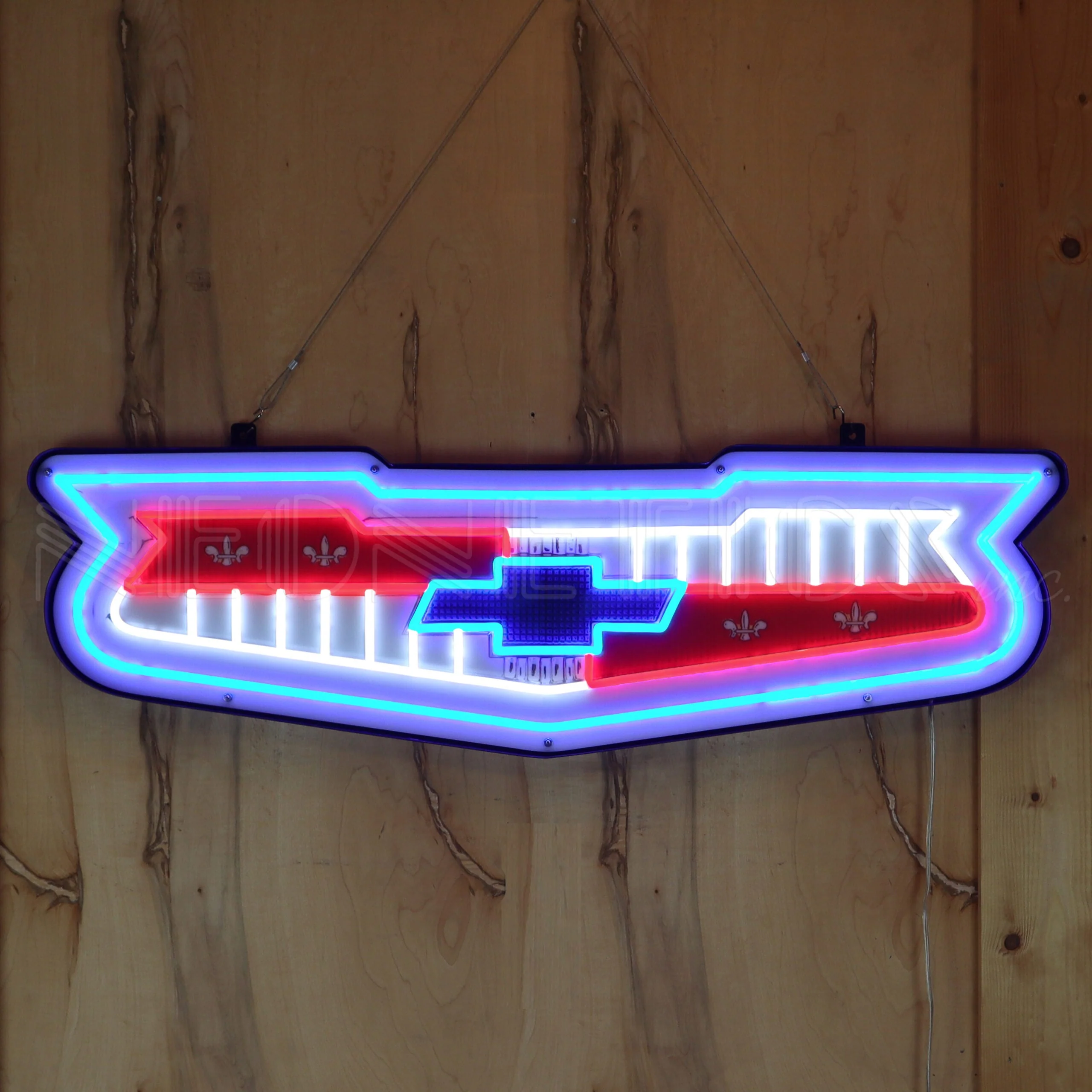 Neonetics 57 Chevy Emblem Chevrolet Grill LED Flex-Neon Sign In Steel Can - 29CHGRL - Image 2