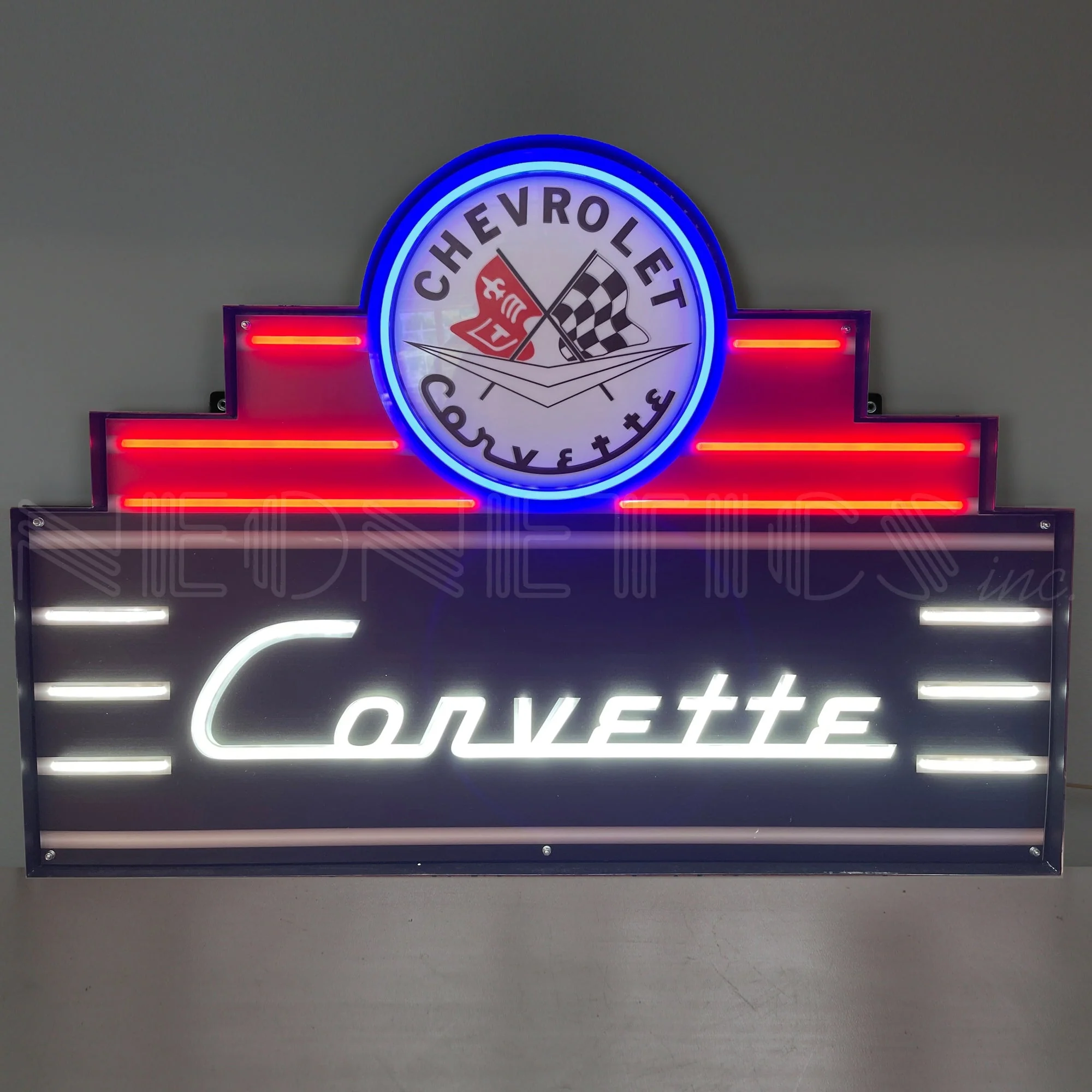 Neonetics Art Deco Marquee Corvette LED Flex-Neon Sign In Steel Can - 29ADCOR