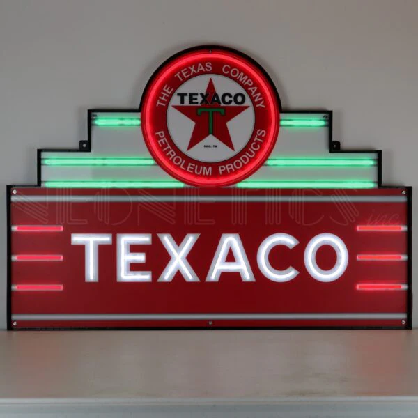 Neonetics Art Deco Marquee Texaco LED Flex-Neon Sign In Steel Can - 29ADTEX