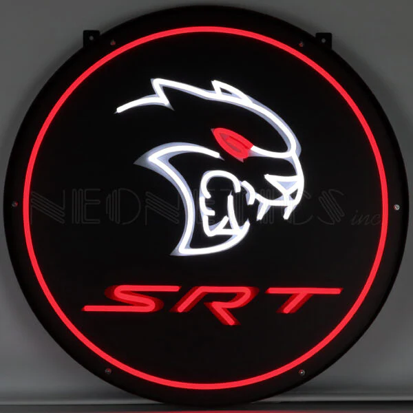 Neonetics Dodge SRT Red Eye Roubnd LED Flex-Neon Sign In Steel Can - 29RDEYE