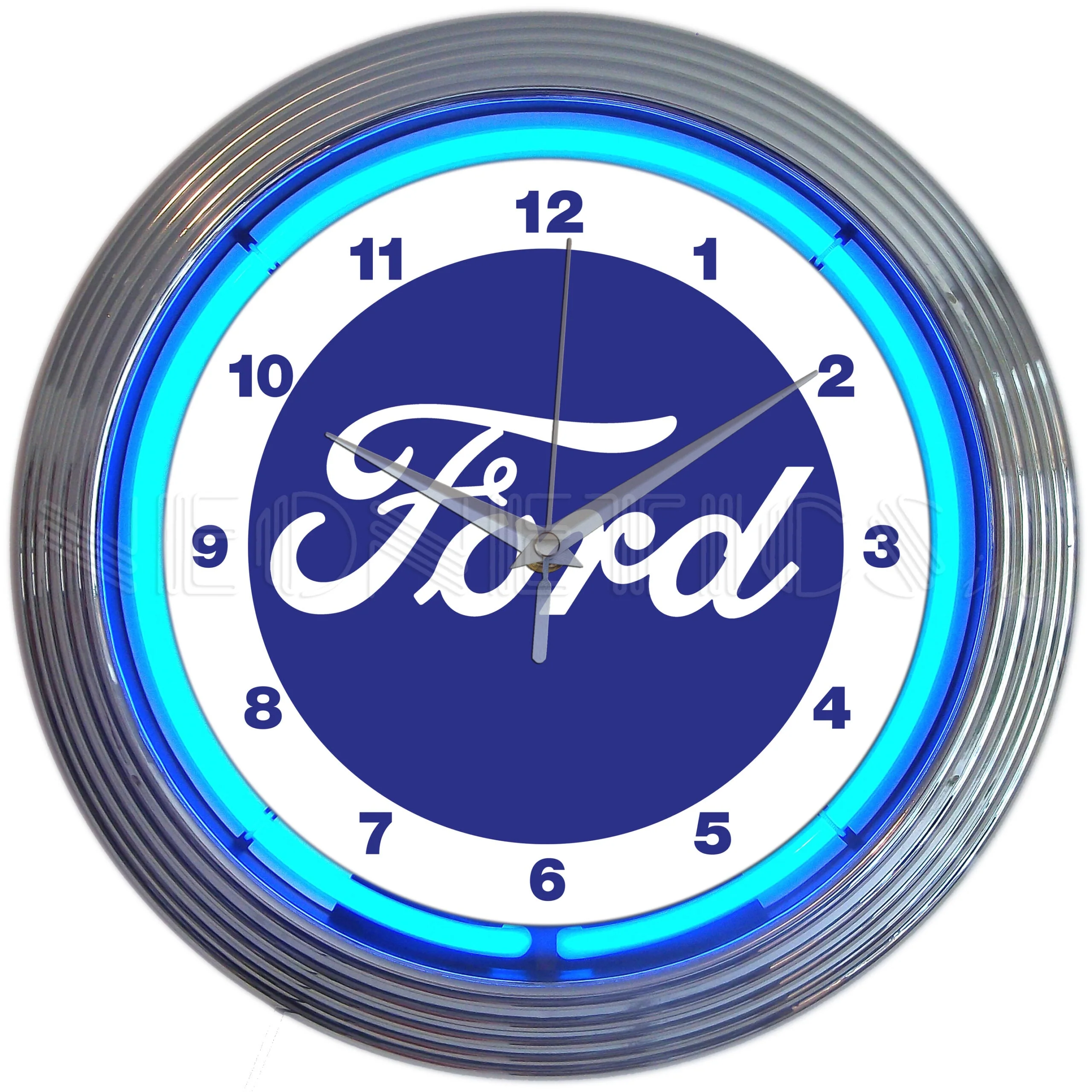Neonetics 8FRDSL Ford Script Logo Blue Neon Wall Clock