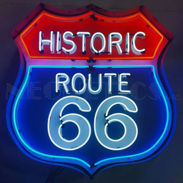 Neonetics Historic Route 66 Neon Sign In Shaped Steel Can - 9RT66C