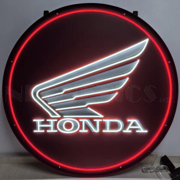 Neonetics Honda Wings 36in Round LED Flex-Neon Sign In Steel Can - 29HONDA