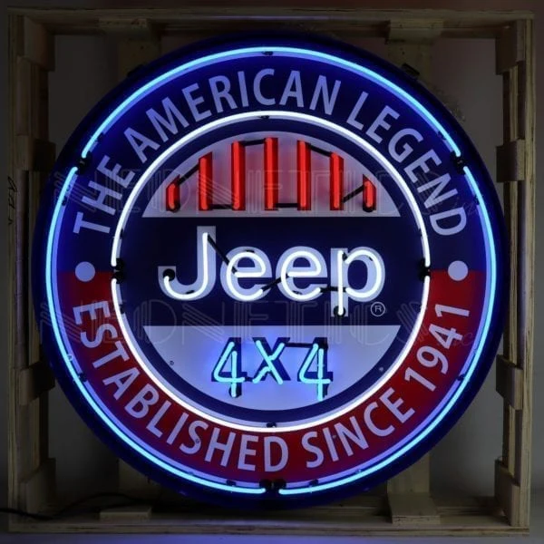 Neonetics Jeep Round Neon Sign In 36in  Steel Can - 9JEEPA