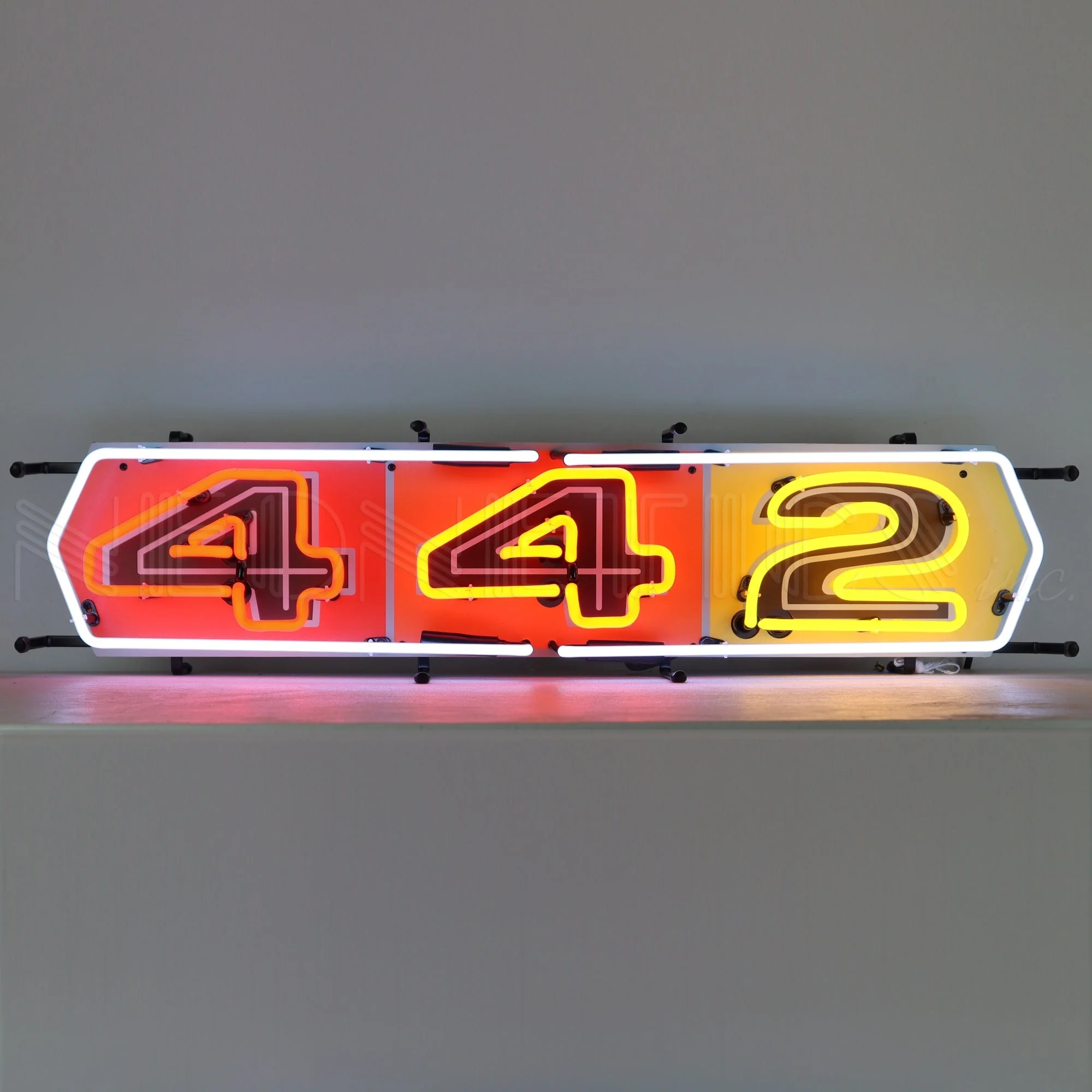 Neonetics 5OL442 Oldsmobile 442 Auto Neon Sign Red Yellow Emblem