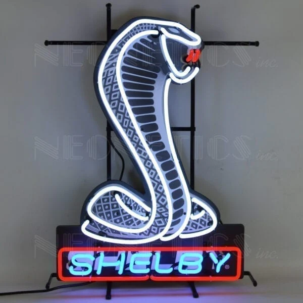 Neonetics Shelby Cobra Shaped Emblem Neon Sign With Backing - 5SHLBY