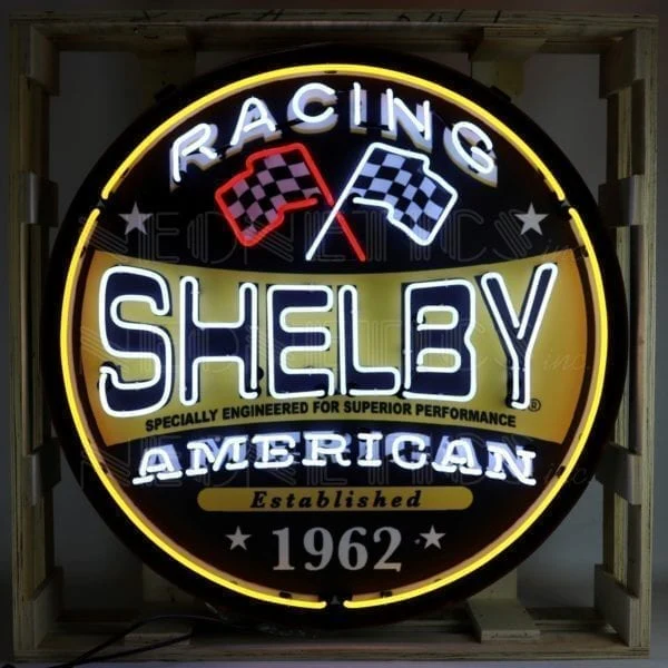 Neonetics Shelby Racing Round Neon Sign In 36in Steel Can - 9SHLRC