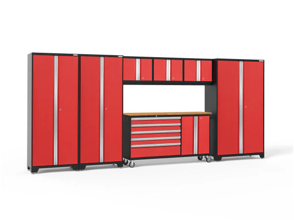 NewAge Bold 3.0 Red 7 PC Set w/Bamboo Worktop