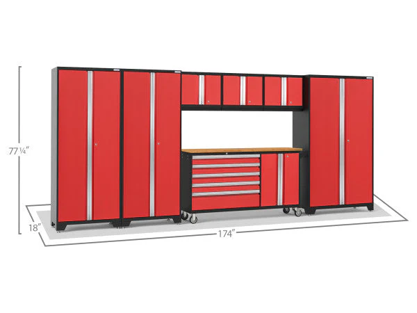 NewAge Bold 3.0 Red 7 PC Set w/Bamboo Worktop - Image 2