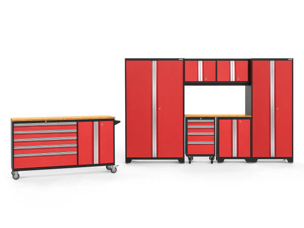 NewAge Bold 3.0 Red 8 PC Set w/Bamboo Worktop - 56357