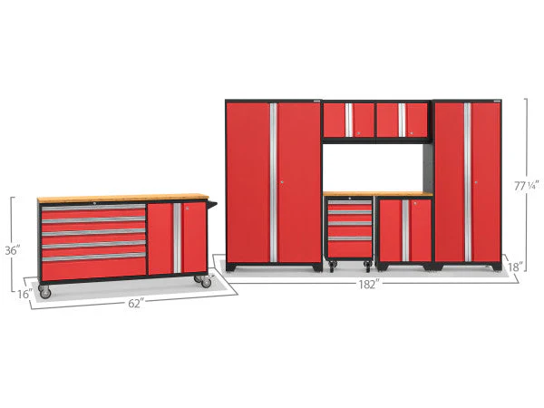 NewAge Bold 3.0 Red 8 PC Set w/Bamboo Worktop - 56357 - Image 2
