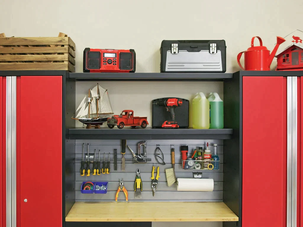 NewAge Bold 3.0 Series 3 Piece Cabinet Set with Wall Cabinets and 72 in. Display Shelf - Image 4