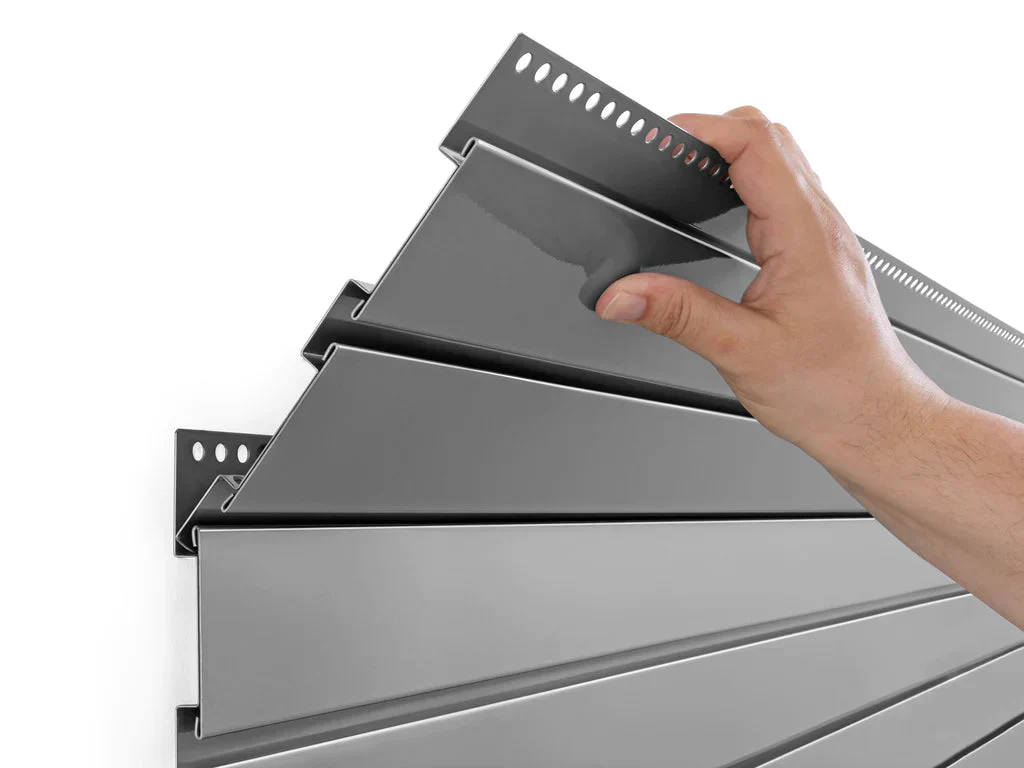 NewAge Bold 3.0 Series 72 in. Slatwall Backsplash Silver - Image 5
