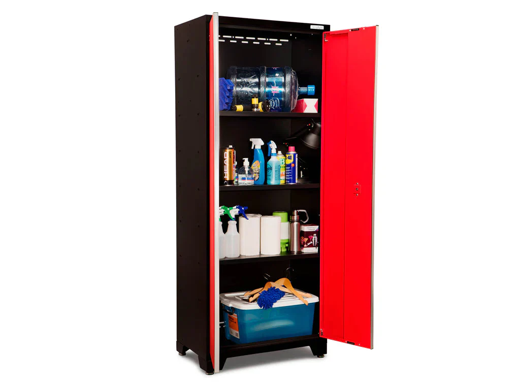 NewAge Bold 3.0 Series 8 Piece Cabinet Set with Project Center, Tool Drawer, Base, Wall Cabinets and Lockers Red - 56358 - Image 2