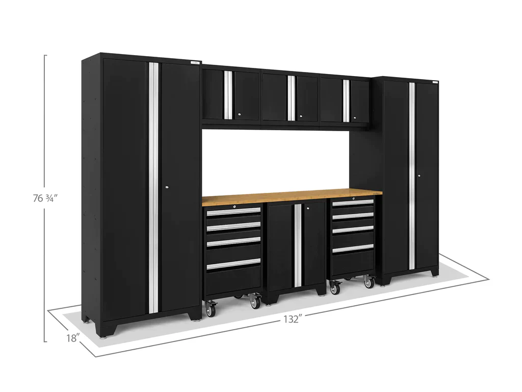 NewAge Bold 3.0 Series 9 Piece Cabinet Set Red with 2 Tool, Base, Wall Cabinets and 30 in. Lockers - 50606 - Image 3