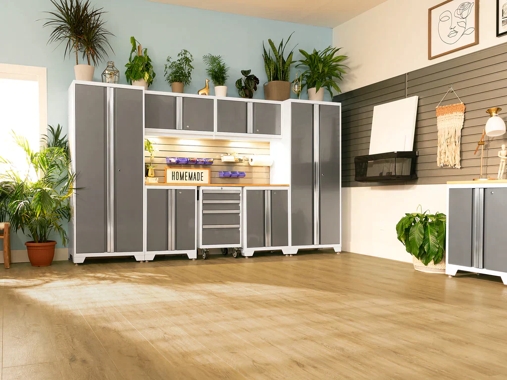 NewAge Bold 3.0 Series 9 Piece Cabinet Set White with 2 Tool, Base, Wall Cabinets and 30 in. Lockers - 56907 - Image 3