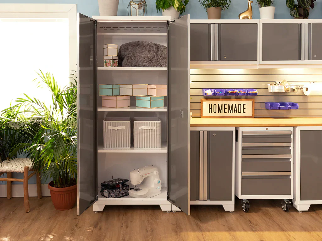 NewAge Bold 3.0 Series 9 Piece Cabinet Set White with 2 Tool, Base, Wall Cabinets and 30 in. Lockers - 56907 - Image 6