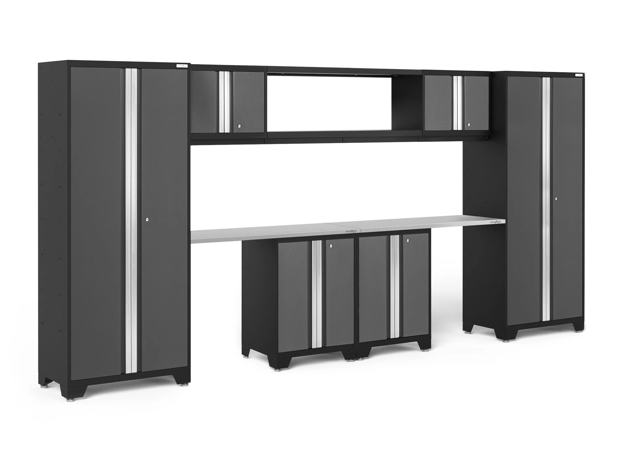 NewAge Bold Series 3.0 Grey 9 Piece Set With Stainless Steel Worktop - 50683
